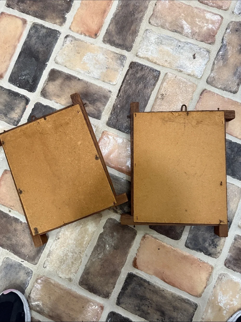 2 Vintage JIM DALY prints in very old rough wood